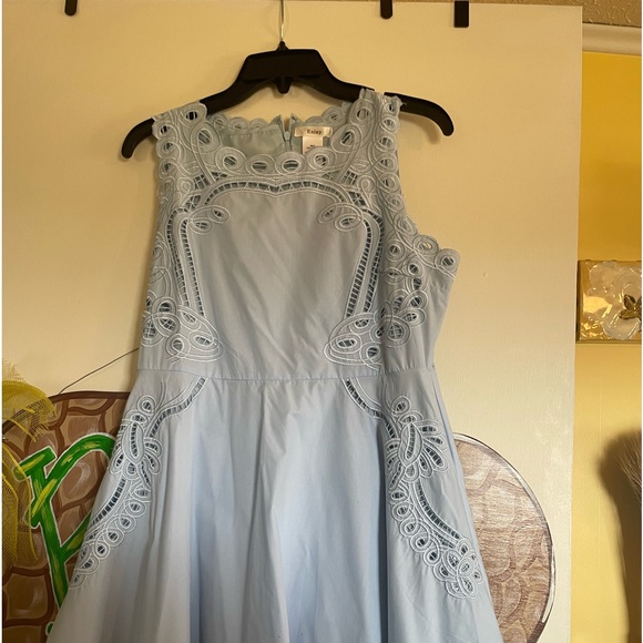 ESLEY large baby blue lace detail dress never worn - Picture 2 of 4